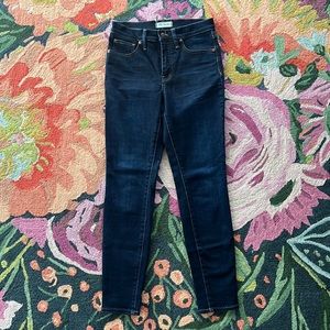Madewell dark blue 9” high-rise skinny jeans
